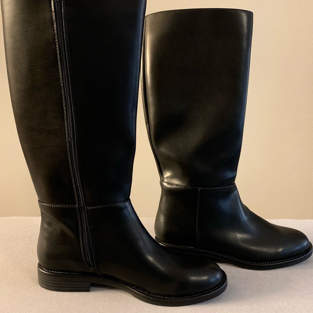 LOFT Black Over the Knee Boots Sleek Leather Finish